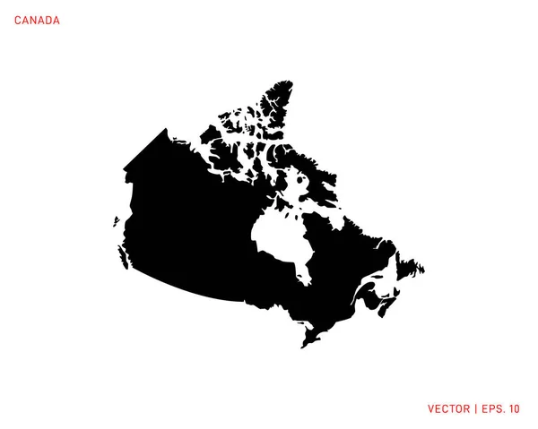 Mapa Canadá Mapa Silueta Detallado Alto Vector — Vector de stock