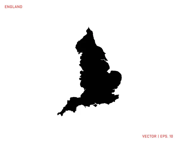 Mapa Inglaterra Mapa Silueta Detallado Alto Vector — Vector de stock
