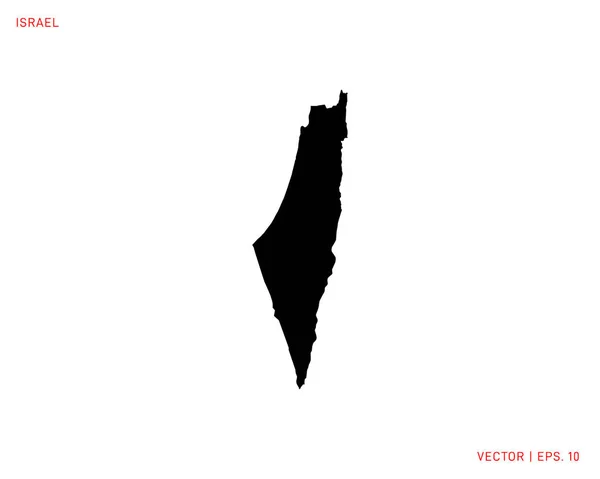 Karte Von Israel Hoch Detaillierte Silhouettenkarte Vektor — Stockvektor
