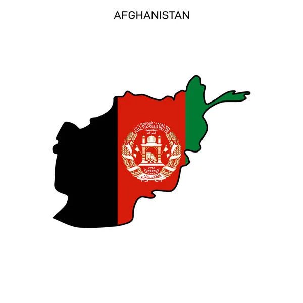 Map Flag Afghanistan Vector Design Template Editable Stroke — Stock Vector