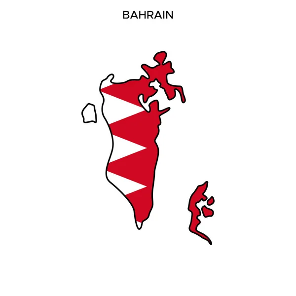 Map Flag Bahrain Vector Design Template Editable Stroke — Stock Vector