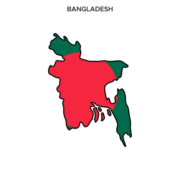 Plantilla Diseño Vectorial Con Mapa Bandera Bangladesh Con Trazo Editable — Vector de stock