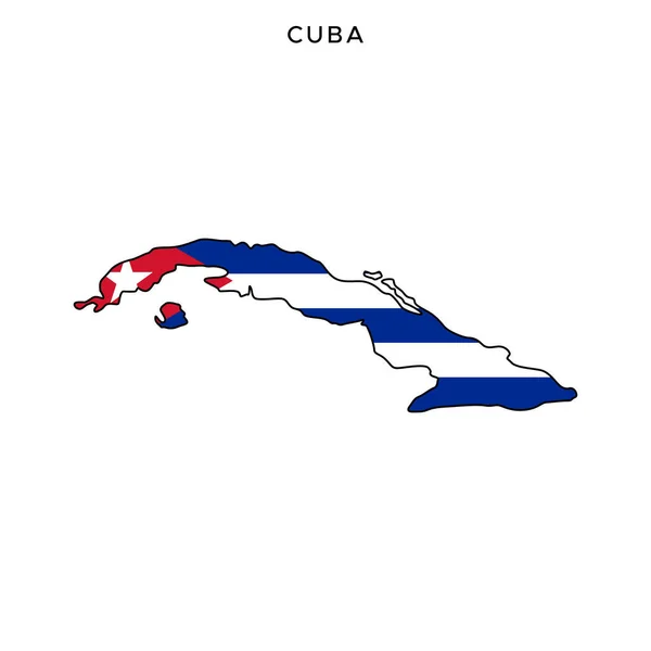 Modèle Conception Vectorielle Carte Drapeau Cuba Avec Avc Modifiable — Image vectorielle