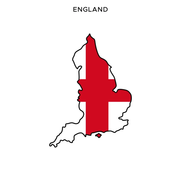 Karte Und Flagge Von England Vektor Design Vorlage Mit Editierbarem — Stockvektor