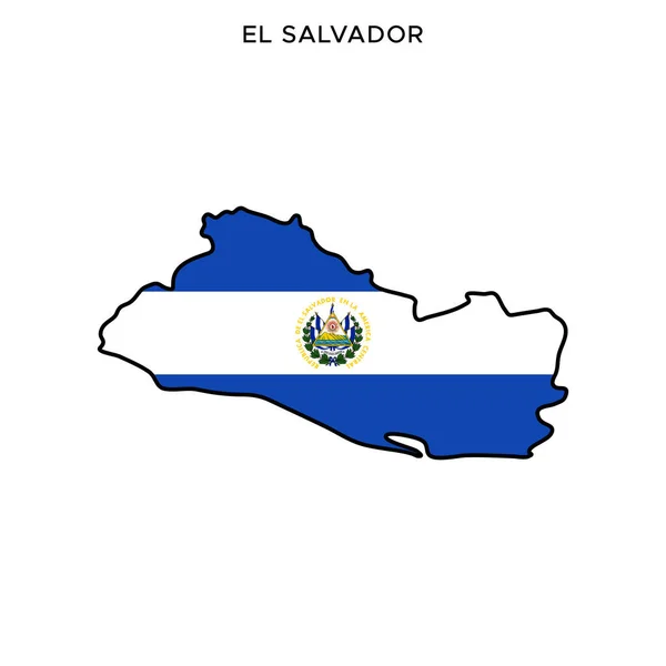 Plantilla Diseño Vectorial Mapa Bandera Salvador Con Carrera Editable — Archivo Imágenes Vectoriales