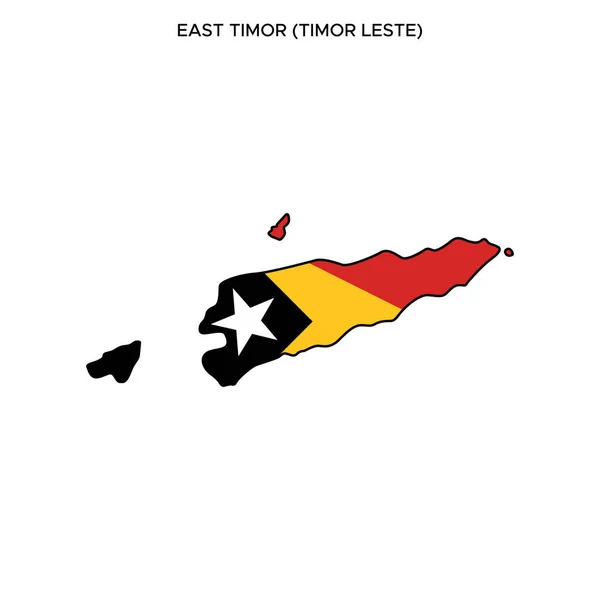 Kaart Vlag Van Oost Timor Vector Ontwerp Sjabloon Met Bewerkbare — Stockvector