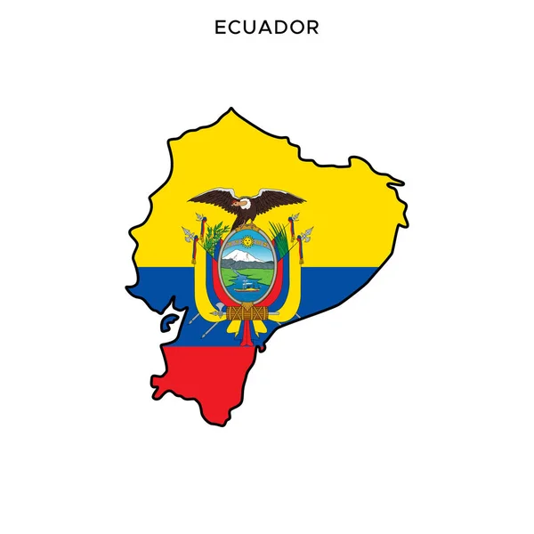 Plantilla Diseño Vectorial Mapa Bandera Ecuador Con Trazo Editable — Archivo Imágenes Vectoriales