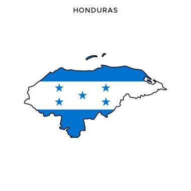 Düzenlenebilir Vuruşlu Honduras Vektör Tasarım Şablonu Haritası ve Bayrağı