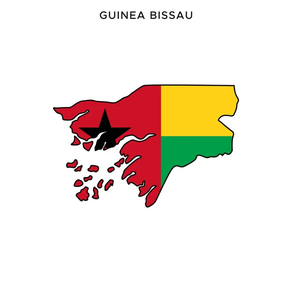 Modèle Conception Vectorielle Carte Drapeau Guinée Bissau Avec Avc Modifiable — Image vectorielle
