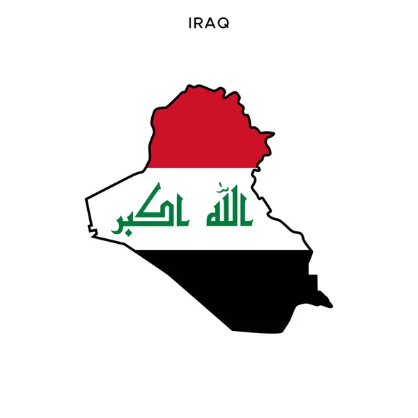 Irakin Kartta Lippu Vektori Suunnittelu Malli Muokattavissa Aivohalvaus — vektorikuva