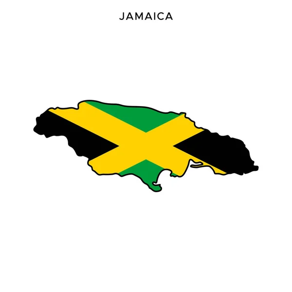 Düzenlenebilir Vuruşlu Jamaika Vektör Tasarım Şablonu Haritası Bayrağı — Stok Vektör