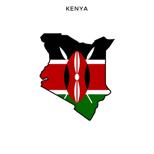 Kaart Vlag Van Kenia Vector Ontwerp Sjabloon Met Bewerkbare Stroke — Stockvector