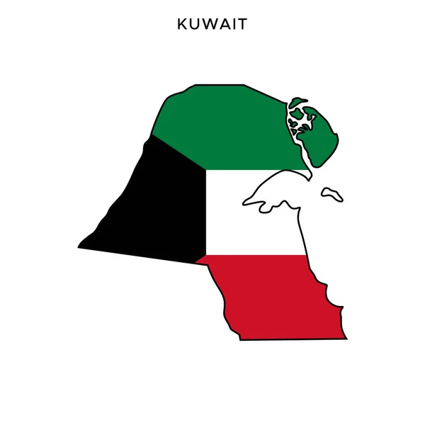 Map Flag Kuwait Vector Design Template Editable Stroke — Stock Vector