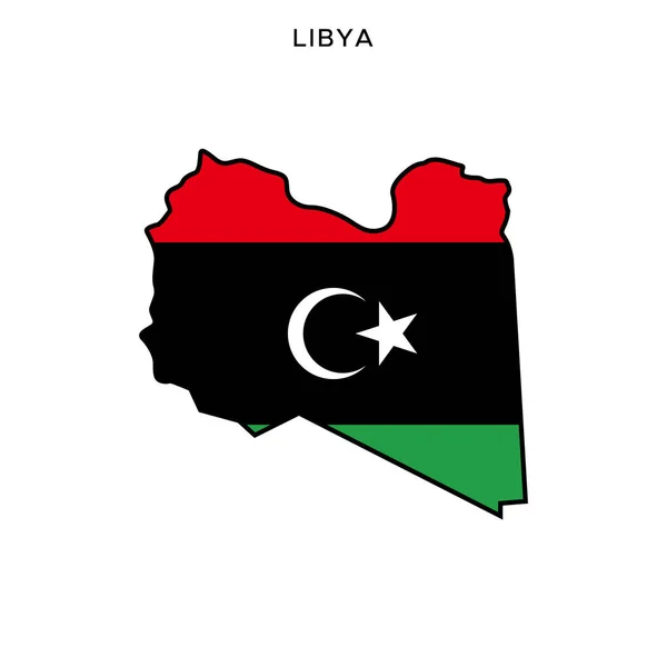 Map Flag Libya Vector Design Template Editable Stroke — Stock Vector