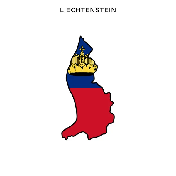 Карта Прапор Ліхтенштейну Векторний Шаблон Дизайну Редагуючим Інсультом — стоковий вектор
