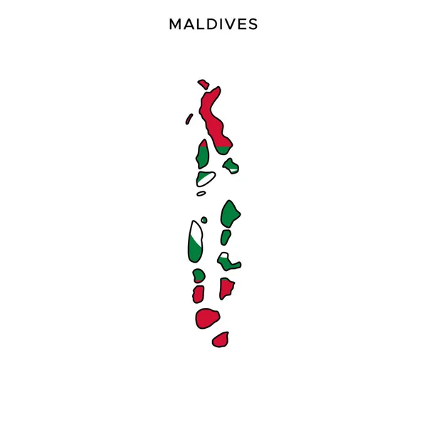 Χάρτης Και Σημαία Του Maldives Vector Design Template Επεξεργάσιμο Εγκεφαλικό — Διανυσματικό Αρχείο