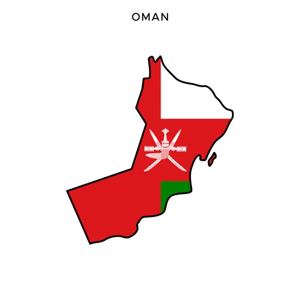 Map Flag Oman Vector Design Template Editable Stroke — Stock Vector