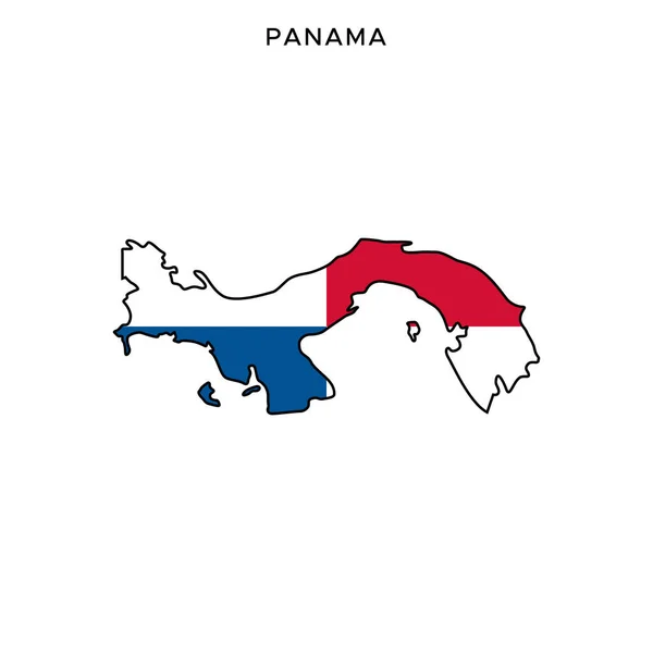 Modèle Conception Vectorielle Carte Drapeau Panama Avec Avc Modifiable — Image vectorielle