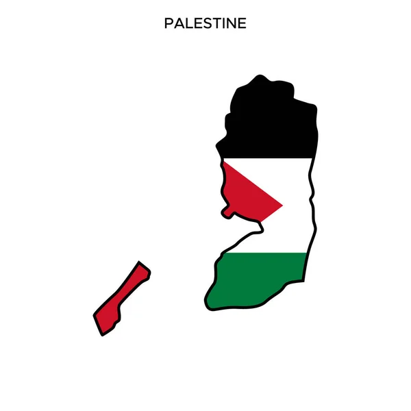 Mapa Flaga Palestyny Szablon Wektorowy Edytowalnym Uderzeniem — Wektor stockowy