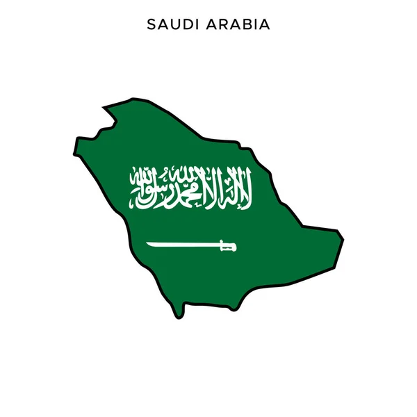 Map Flag Saudi Arabia Vector Design Template Editable Stroke — Stock Vector