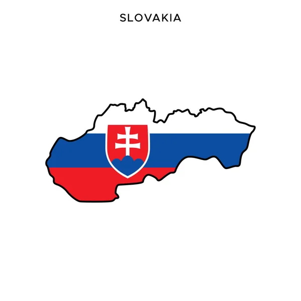 Plantilla Diseño Vectorial Mapa Bandera Eslovaquia Con Trazo Editable — Vector de stock