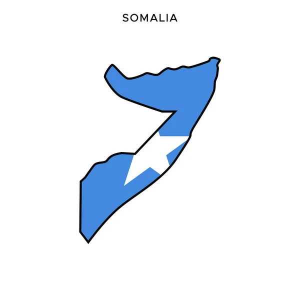 Modèle Conception Vectorielle Carte Drapeau Somalie Avec Avc Modifiable — Image vectorielle