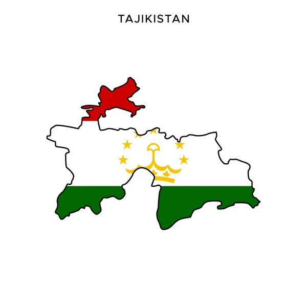 Mapa Bandeira Tajiquistão Vector Design Template Editable Stroke —  Vetores de Stock