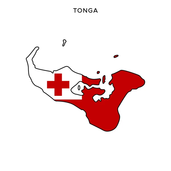 Plantilla Diseño Vectorial Mapa Bandera Tonga Con Trazo Editable — Archivo Imágenes Vectoriales