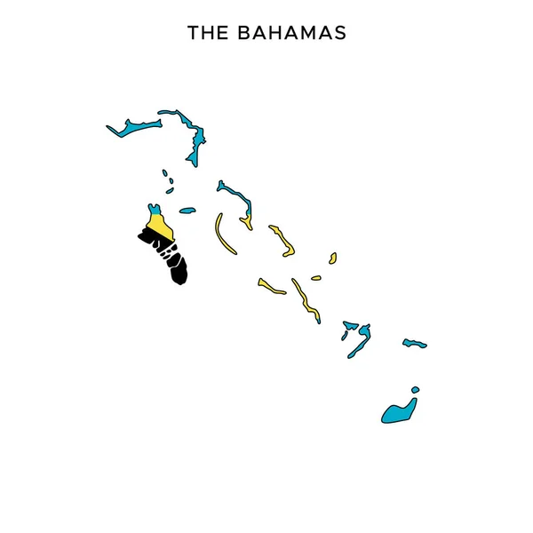 Karte Und Flagge Der Bahamas Vector Design Template Mit Editierbarem — Stockvektor