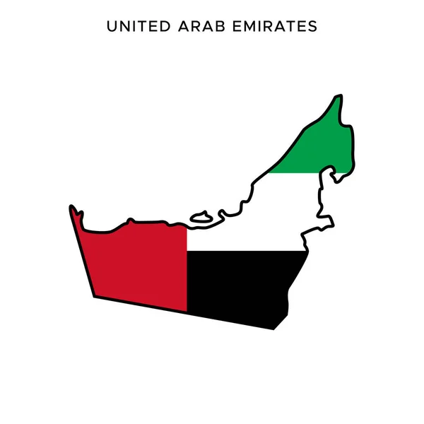 Map Flag United Arab Emirates Vector Design Template Editable Stroke — Stock Vector