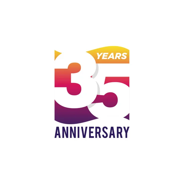 Years Anniversary Celebration Icon Vector Logo Design Template Gradient Flag — Stock Vector