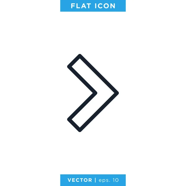Rechts Pfeil Icon Vector Design Template Essbarer Schlaganfall — Stockvektor