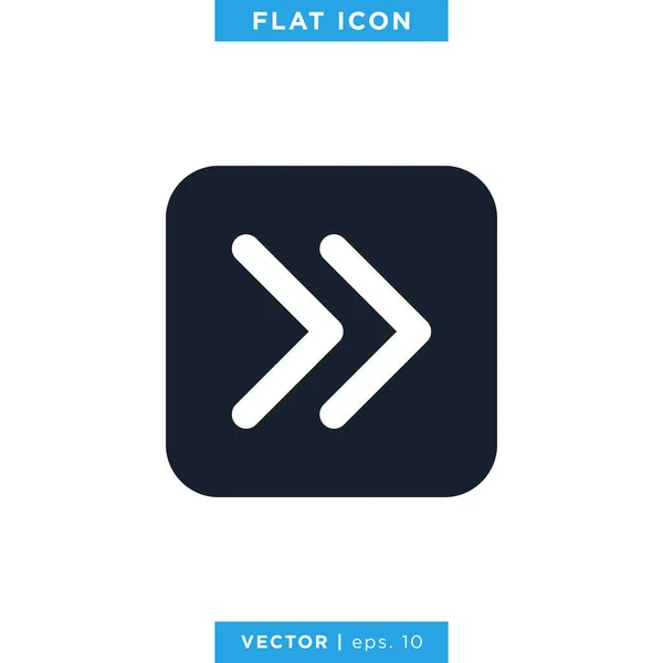 Rechts Pfeil Icon Vector Design Template Essbarer Schlaganfall — Stockvektor