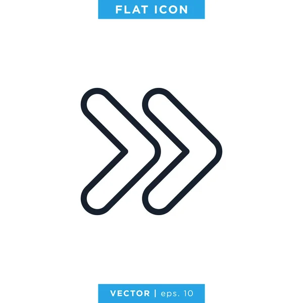 Rechts Pfeil Icon Vector Design Template Essbarer Schlaganfall — Stockvektor