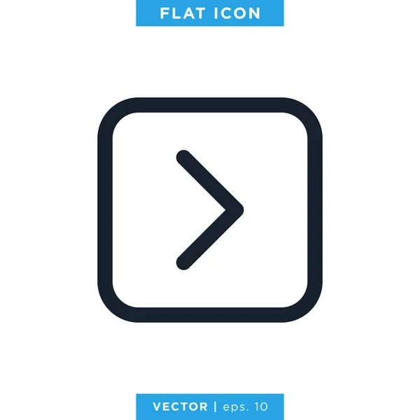 Next Arrow Icon Vector Logo Design Template Right Direction — Stock Vector