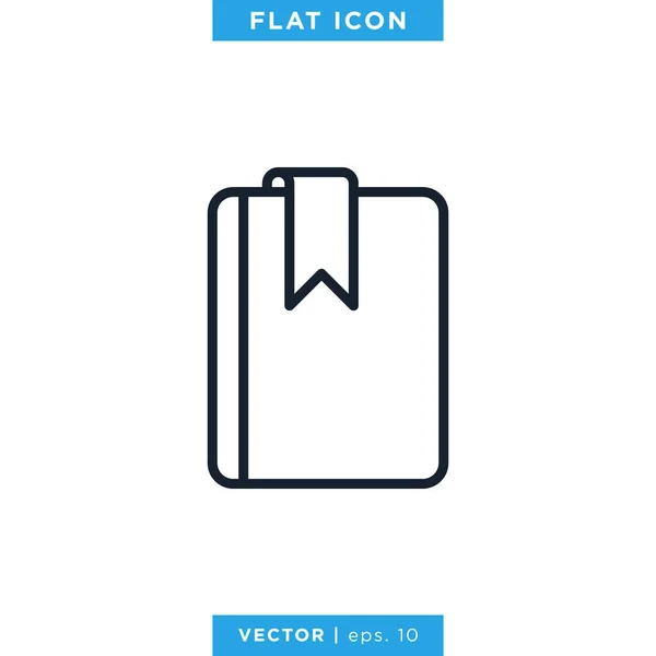 Lesezeichen Icon Vector Design Template Essbarer Schlaganfall — Stockvektor