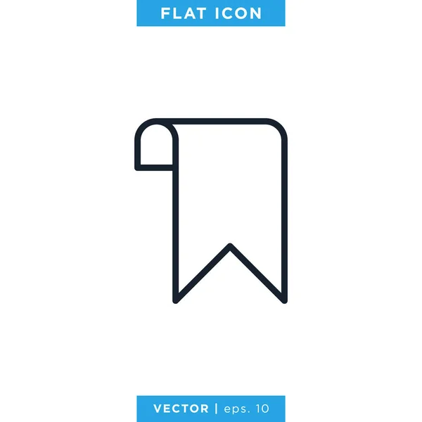 Bookmark Icon Vector Design Template 수있는 뇌졸중 — 스톡 벡터