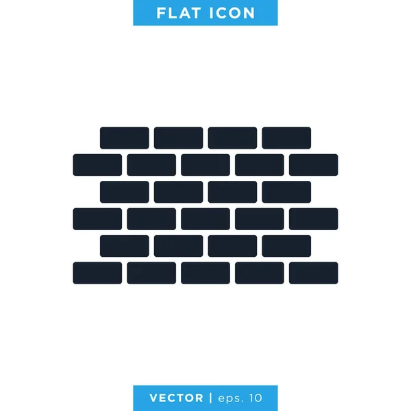 Brick Wall Icon Vector Ontwerp Sjabloon — Stockvector