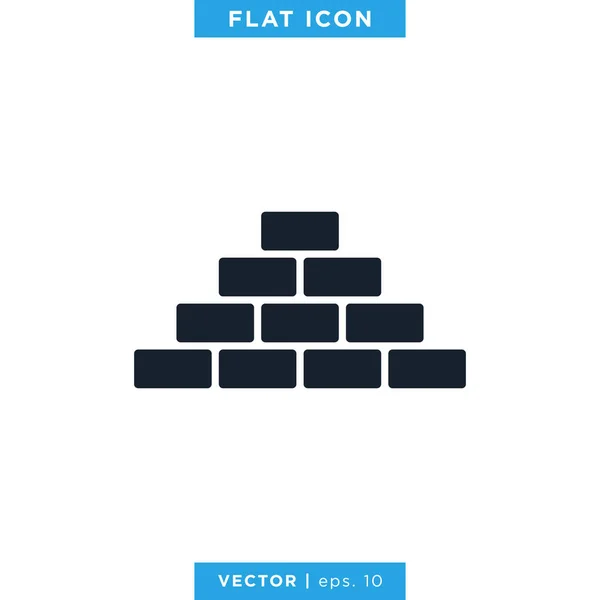 Ziegelwand Icon Vector Design Template — Stockvektor