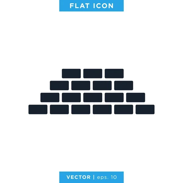 Brick Wall Icon Vector Ontwerp Sjabloon — Stockvector