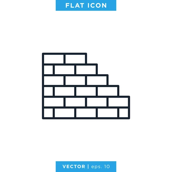 Brick Wall Icon Vector Design Template Colpo Modificabile — Vettoriale Stock