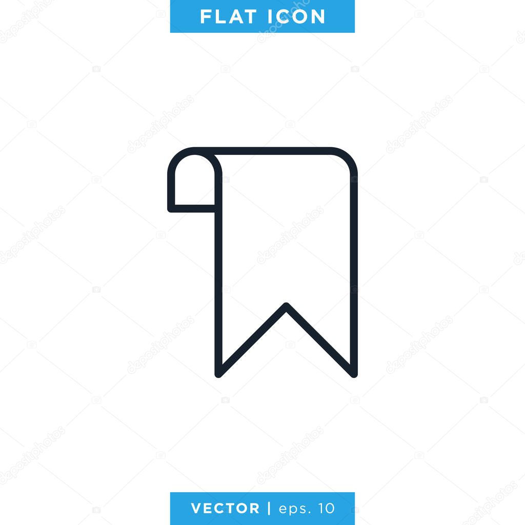 Bookmark Icon Vector Design Template. Editable Stroke.