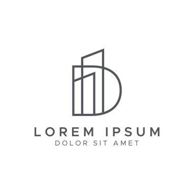D harfi yapı logosu tasarımı