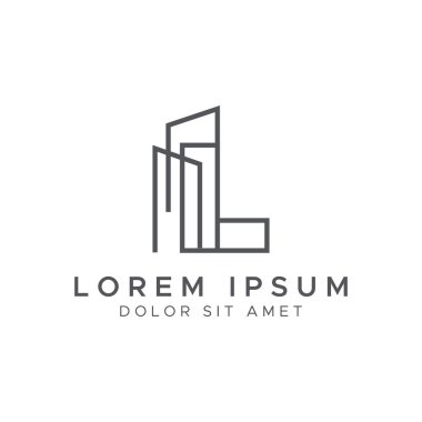 L harfi satır oluşturma logosu tasarımı