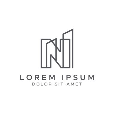 Harf N satır oluşturma logosu tasarımı