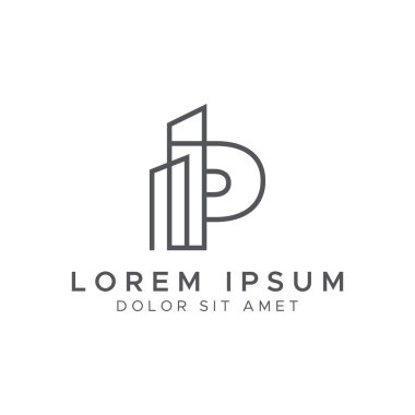 P harfi oluşturma logosu tasarımı