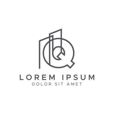 Q harfi çizgi logo tasarımı