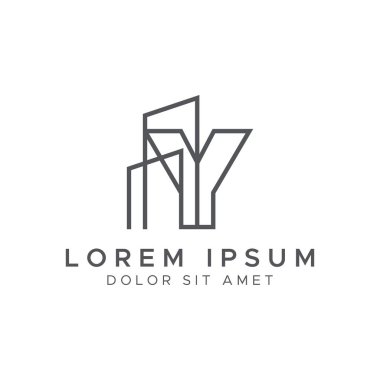 Y harfi çizgi oluşturma logosu tasarımı