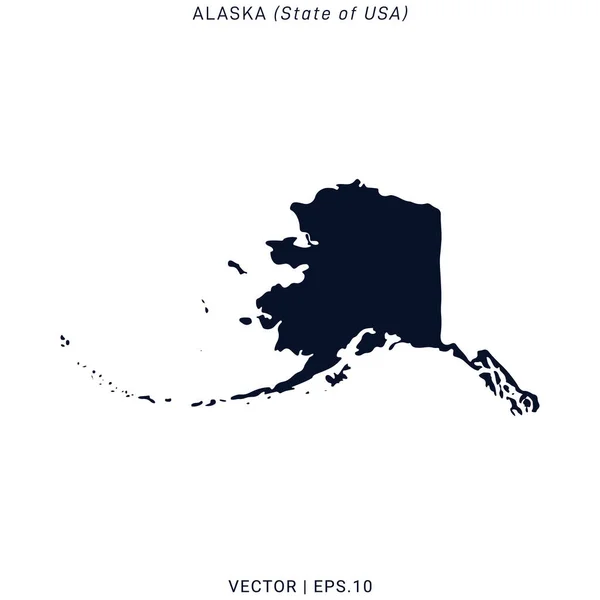 Karte Von Alaska Vector Design Template Editierbarer Vektor Folge — Stockvektor