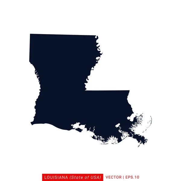 Louisiana Vektör Tasarım Şablonu Haritası Düzenlenebilir Vektör — Stok Vektör